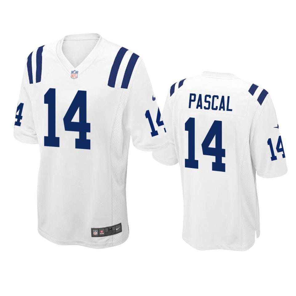 Men Indianapolis Colts 14 Zach Pascal Nike White Game NFL Jersey